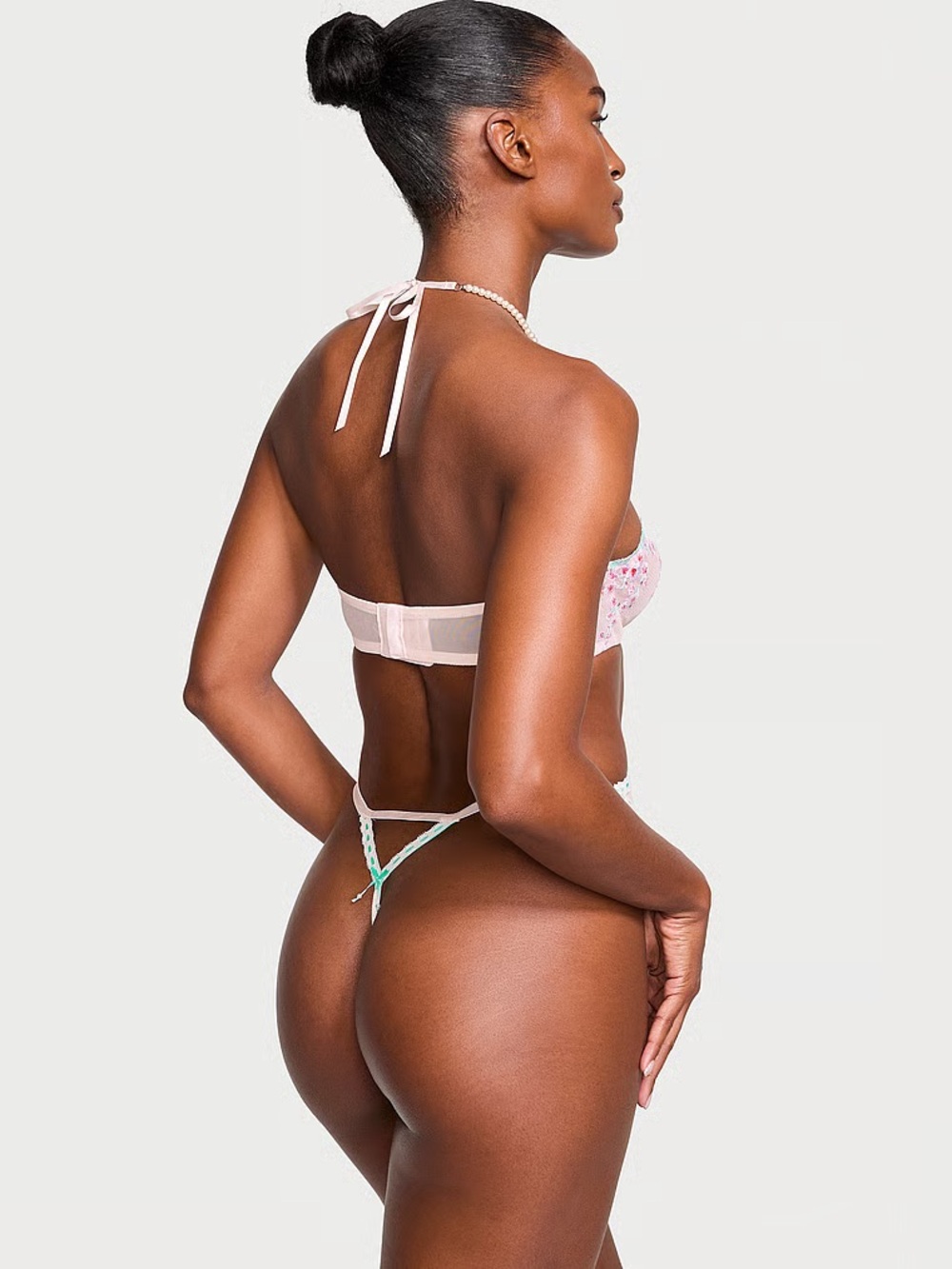 Victoria's Secret Cream Mesh Lingerie with Mint Trim M new - Picture 3 of 9